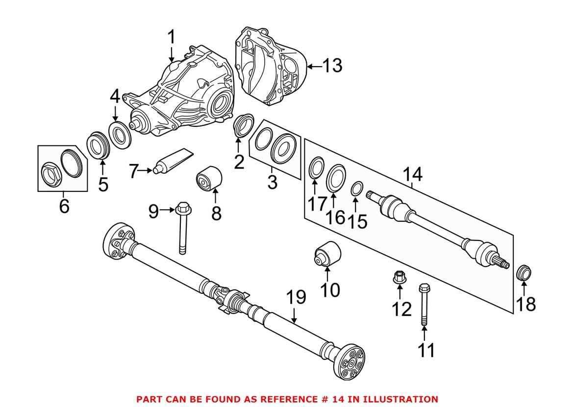 BMW CV Axle Assembly - Rear Driver Left 33207581017